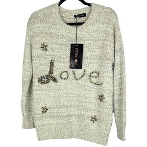 Interdee Love Stub Long Sleeve Cream Small Sweater